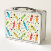 Lunch Box Crayons Dansants Drôles Avec Notes De Musique Pers (Dos)