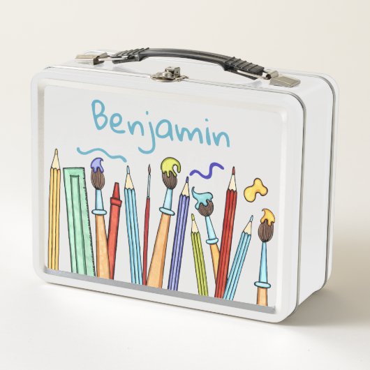 Lunch Box Crayons et pinceaux personnalisés Artiste (Devant)