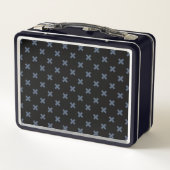 Lunch Box Crochets bleu-gris sur noir (Dos)