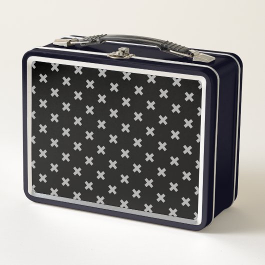 Lunch Box Crochets gris sur le noir (Devant)