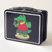 Lunch Box Crocodile aux fleurs (Devant)