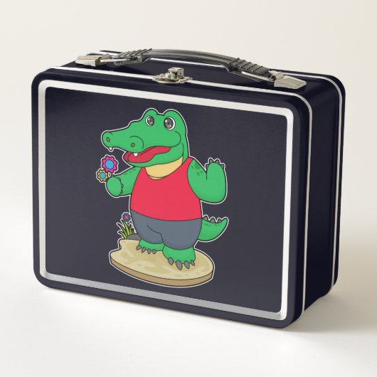 Lunch Box Crocodile aux fleurs (Devant)
