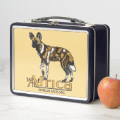 Lunch Box Crocodile du Nil.Chien sauvage africain. Afrique s (En situation)