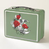 Lunch Box Croissant mécanique avec roses rouges (Dos)