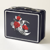 Lunch Box Croissant mécanique avec roses rouges (Dos)