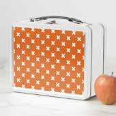Lunch Box Croix blanche coutures sur orange brûlé (En situation)