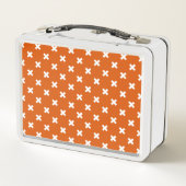 Lunch Box Croix blanche coutures sur orange brûlé (Dos)