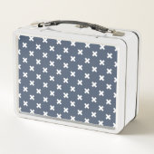 Lunch Box Croix blanches sur bleu-gris (Dos)