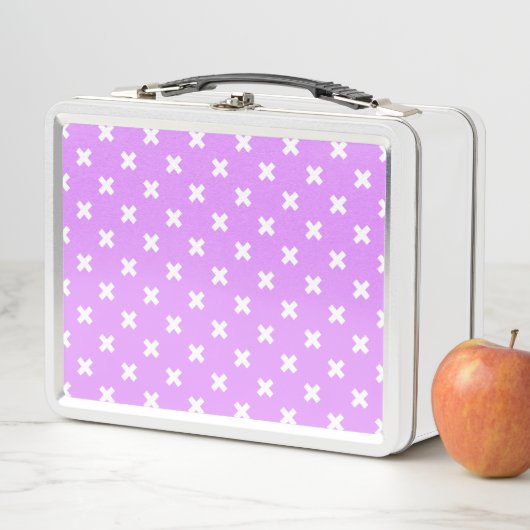 Lunch Box Croix blanches sur lilas (En situation)