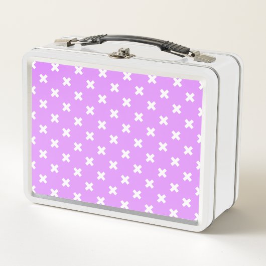 Lunch Box Croix blanches sur lilas (Devant)