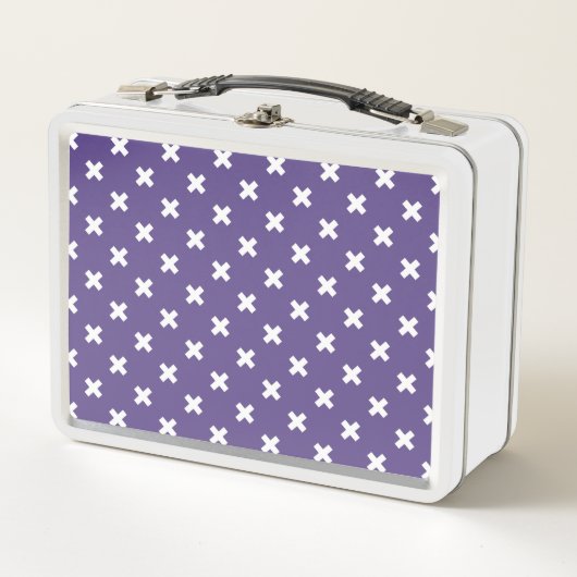 Lunch Box Croix blanches sur ultra violet (Devant)