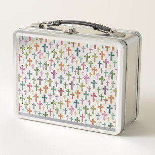 Lunch Box Croix de Pâques colorée à motifs