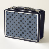 Lunch Box Croix noire coutures sur bleu-gris (Dos)