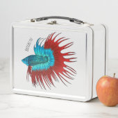 Lunch Box Crowntail betta fish dessin animé (En situation)