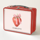 Lunch Box Cuisine Fruit de fraise Bow rose Coquette Monogram (Devant)