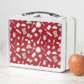 Lunch Box Cuisine rouge rétro (En situation)