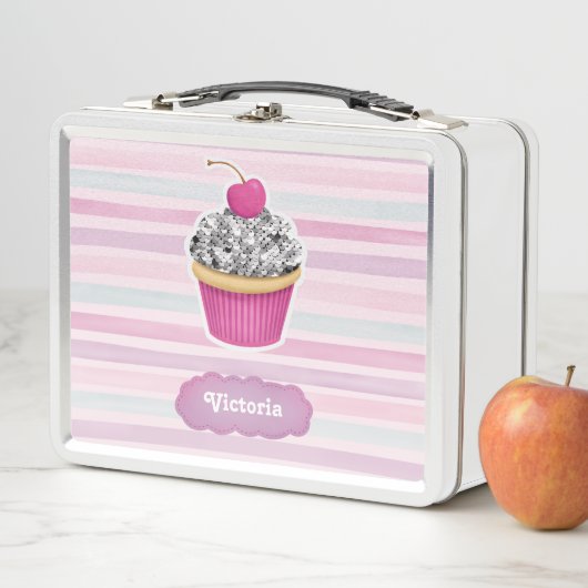 Lunch Box Cupcake rose Fille mignonne (En situation)