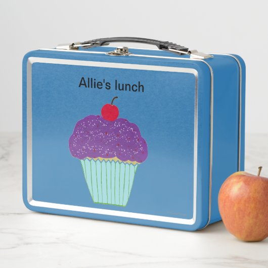 Lunch Box Cupcakes rose pourpre (En situation)