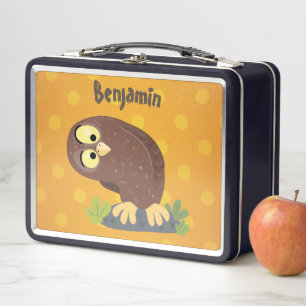 Lunch Box Curieux et drôle dessin animé de chouette brune