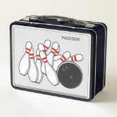 Lunch Box Custom Name Bowling Strike (Dos)