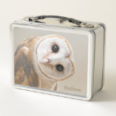 Lunch Box Custom Name Cute Barn Owl (Dos)
