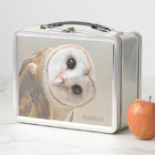 Lunch Box Custom Name Cute Barn Owl (En situation)