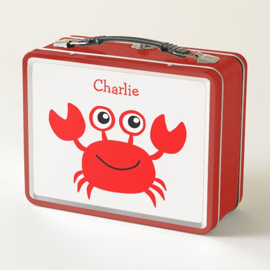 Lunch Box Custom Name Happy Crab (Dos)