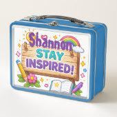 Lunch Box Custom Name Inspirational Quote Unisex (Devant)