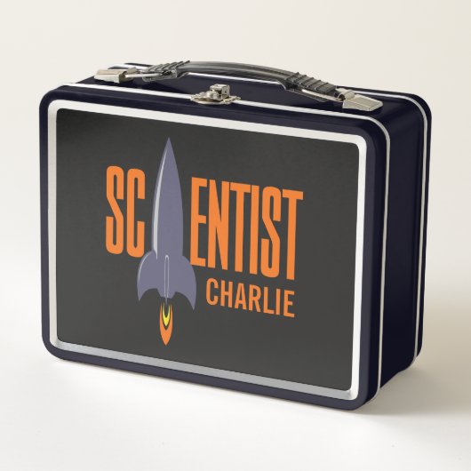 Lunch Box Custom Name Rocket Scientist (Devant)