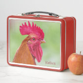 Lunch Box Custom Name Rooster (En situation)
