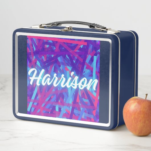Lunch Box Custom Name Sticker – Harrison – Personalized Labe (En situation)