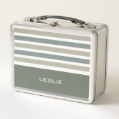 Lunch Box Custom Name Stripes Pattern (Devant)