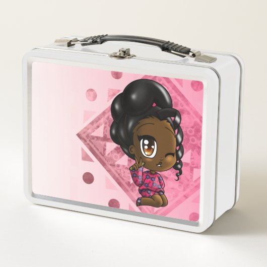 Lunch Box Cute Africaine Américaine (Devant)