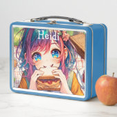 Lunch Box Cute Anime Girl mangeant un beurre d'arachide et g (En situation)