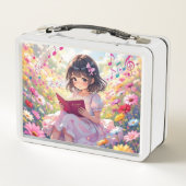 Lunch Box Cute Anime Girl Reading a Book Personalized (Dos)