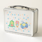 Lunch Box Cute aquarelle Petits monstres Personnalisés (Dos)