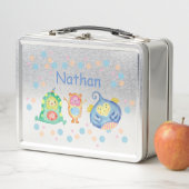 Lunch Box Cute aquarelle Petits monstres Personnalisés (En situation)