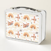 Lunch Box Cute aquarelle Rainbow Motif d'avion (Dos)