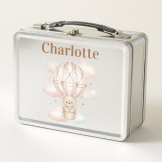 Lunch Box Cute Bear Montgolfière Nom Enfant