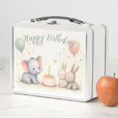 Lunch Box Cute Birthday Greeting with Animal Friends (En situation)