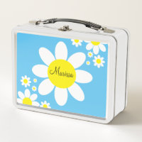 Cute Bleu et Blanc Maisies Floral Nom personnalisé