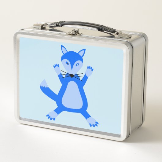 Lunch Box Cute Blue Baby Boy Fox (Devant)