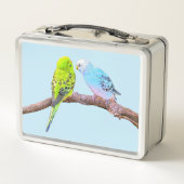Lunch Box Cute budgie couple - personnalisable (Dos)