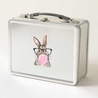 Lunch Box Cute Bunny Glasses Bubblegum Easter Day Girls Kids