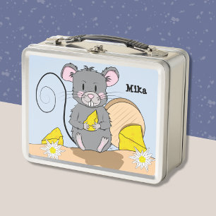 Lunch Box Cute Cartoon Gris Souris Manger Fromage Petit Déje