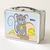 Lunch Box Cute Cartoon Gris Souris Manger Fromage Petit Déje (Devant)