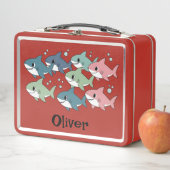 Lunch Box Cute Cartoon Sharks (En situation)