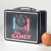 Lunch Box Cute chat "Pro Gamer" avec casque (En situation)