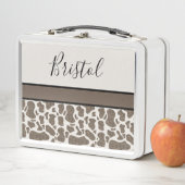 Lunch Box Cute Cow Spots Poster de animal Votre Nom (En situation)