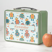 Lunch Box Cute Customizable Robot Print (En situation)